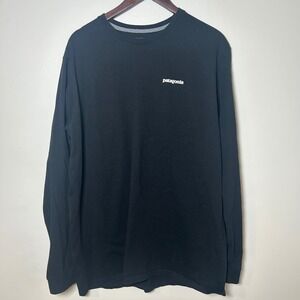 Patagonia Black Long Sleeve T Shirt Men's XXL Regular Fit Graphic Print
